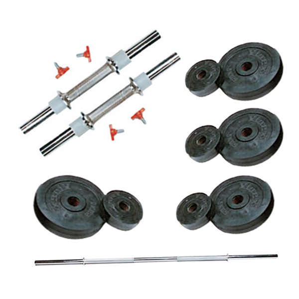 12 Kg Weight Rubber + 2 Pc Dumbbell Rods + 1 Pc Weight Training Rod