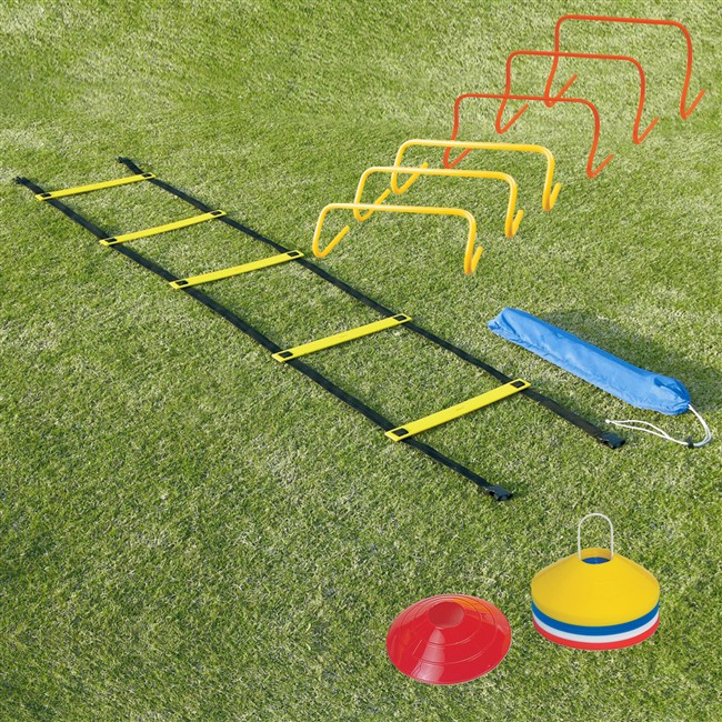 Vinex Football Training Kit, Combo of 4 Mtr Agility Ladder, 10 Soccer Cone, 6 Hurdle