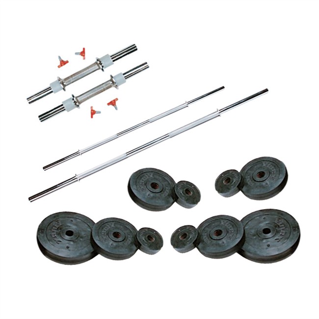 22 Kg Weight Rubber + 2 Pc Dumbbell Rods + 2 Pc Weight Training Rods