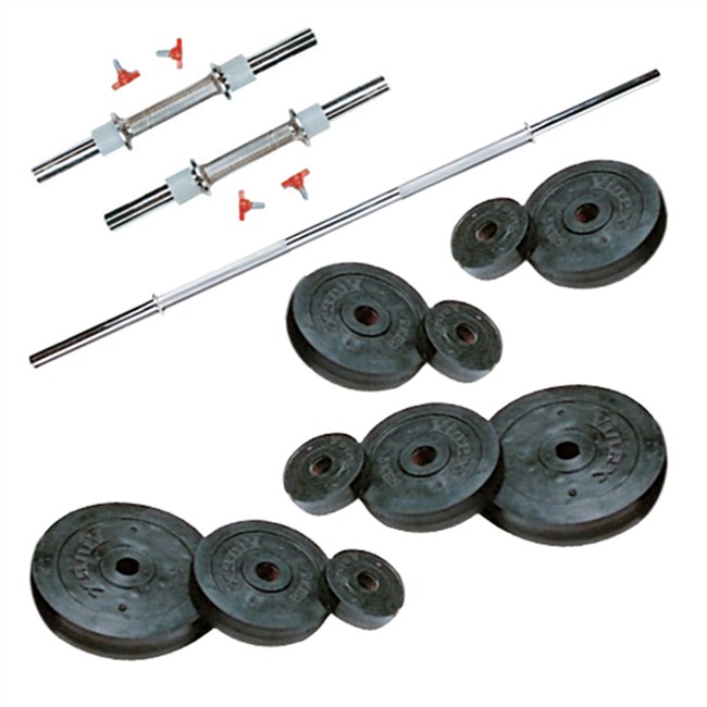 22 Kg Weight Rubber + 2 Pc Dumbbell Rods + 1 Pc Weight Training Rod