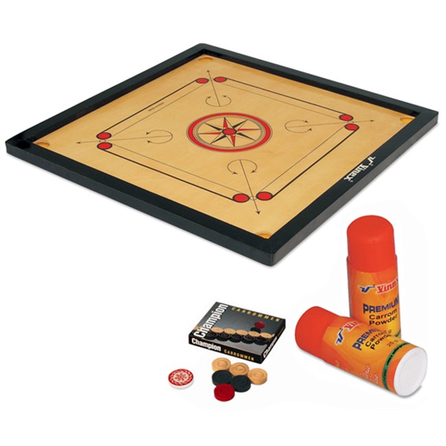 Vinex Carrom Board Set - Super (Full Size, 1.5 Inch Border)