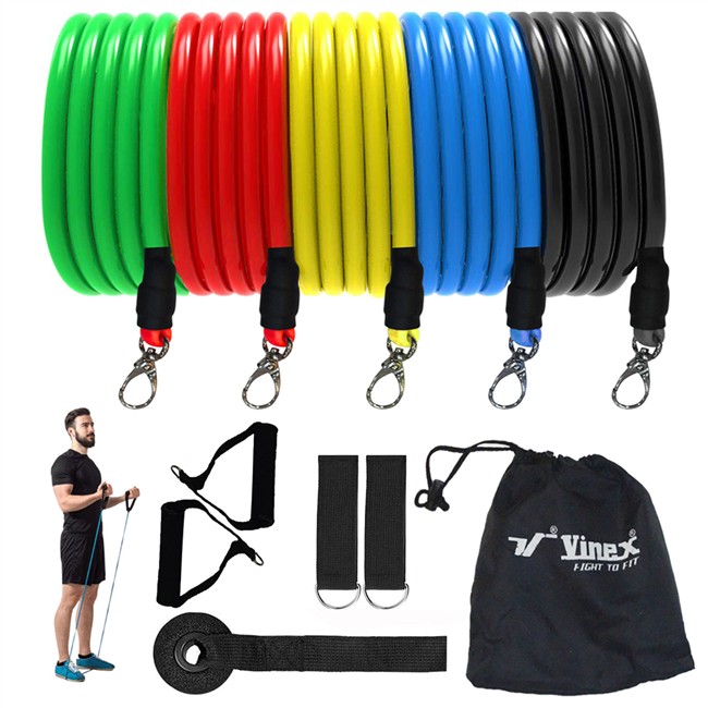 Vinex 11 Pcs Resistance Tubes/Bands Set for Exercise