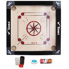 Vinex Carrom Board Set - Super (Small Size, 1.5 Inch Border)