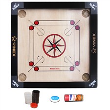 Vinex Carrom Board Set - Super (Small Size, 1.5 Inch Border)
