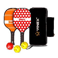 Vinex Wooden Pickle Paddle Set - Club