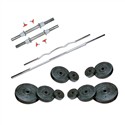 22 Kg Weight Rubber + 2 Pc Dumbbell Rods + 2 Pc Weight Training Rods  (One Curly Rod 3 Feet)