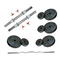 12 Kg Weight Rubber + 2 Pc Dumbbell Rods + 1 Pc Weight Training Rod (Curly Rod 3 Feet)