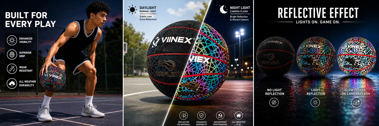 Basketball with reflective effect