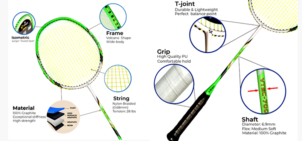 VTEC 700 Badminton Racquet
